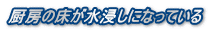 厨房の床が水浸しになっている