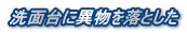 洗面台に異物を落とした